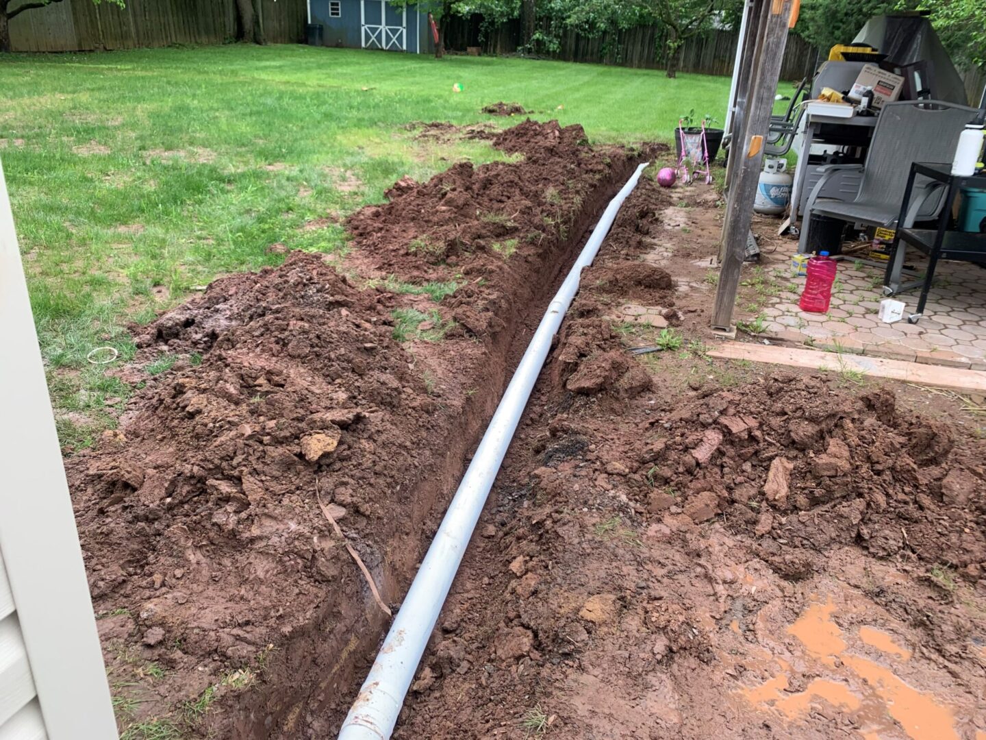 a long white pipe for Drainage