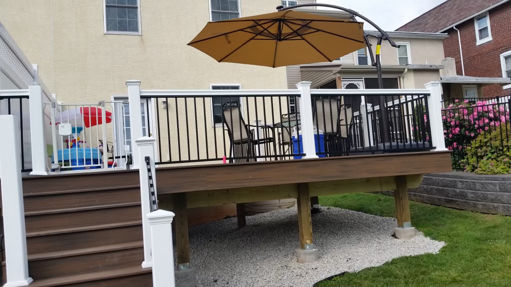 Deck with Umbrella, Table and Chair