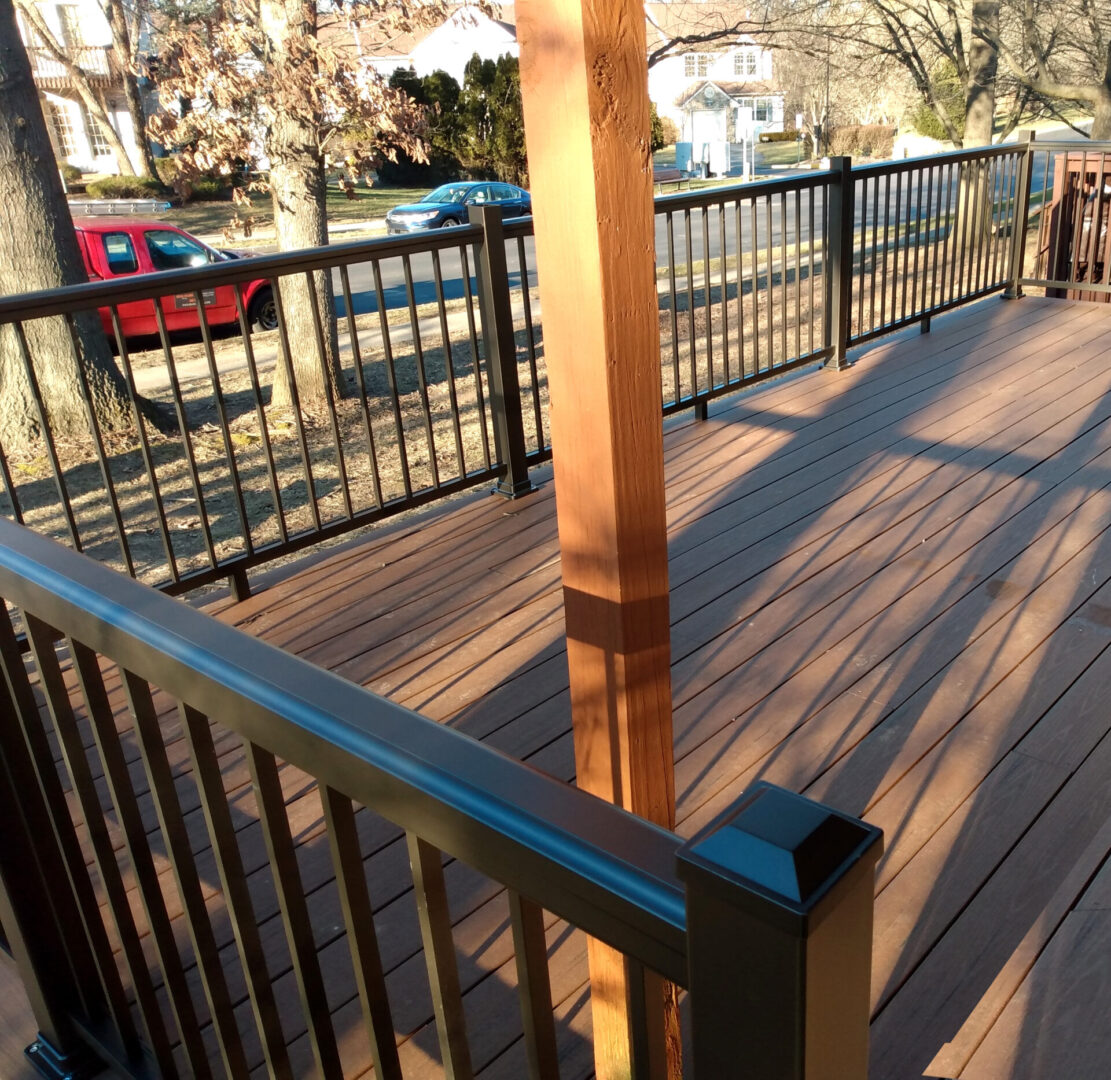 Deck Railing, Carpentry Work, and Cars
