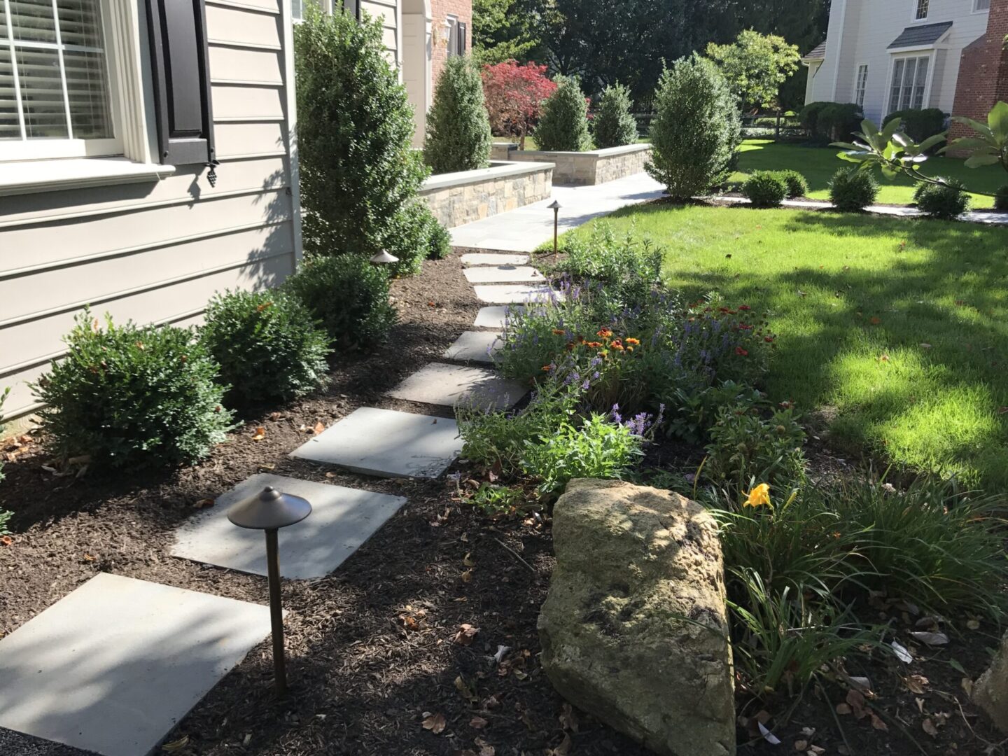 Garden pathway with stepping stones